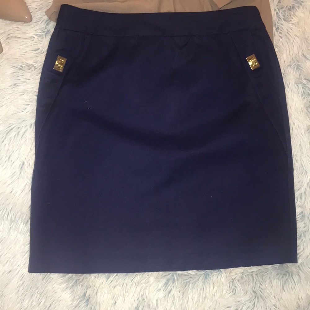Navy Blue Midi Skirt